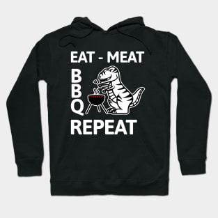 EAT-MEAT-BBQ-REPEAT | Grill master T-Rex Hoodie